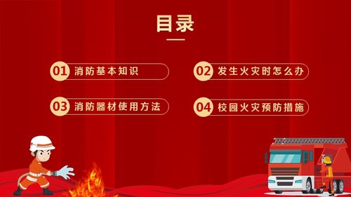 校园消防培训防火主题班会中小学火灾预防ppt模板下载.pptx