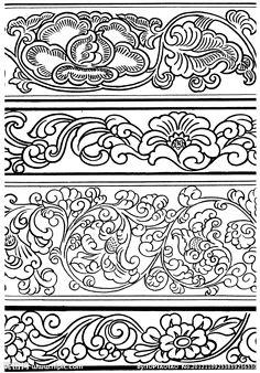 二方连续纹样简笔画黑白