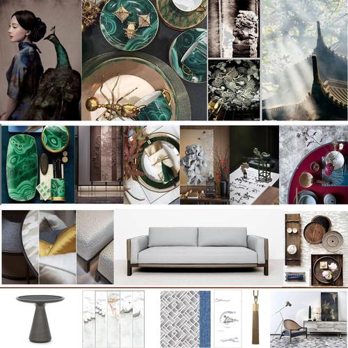 3套设计素材方案软装窗帘壁纸中式可编新中式模板设计