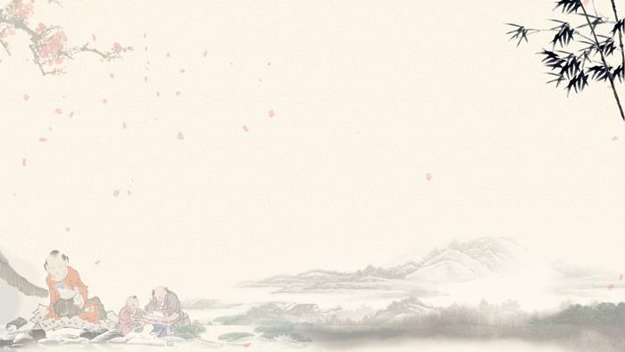 六张雅致水墨古典中国风ppt背景图片