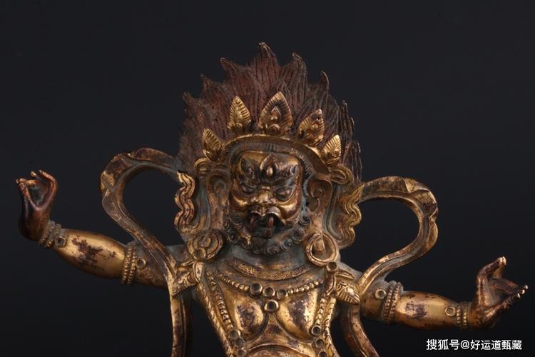 18世纪61铜鎏金红阎魔敌造像