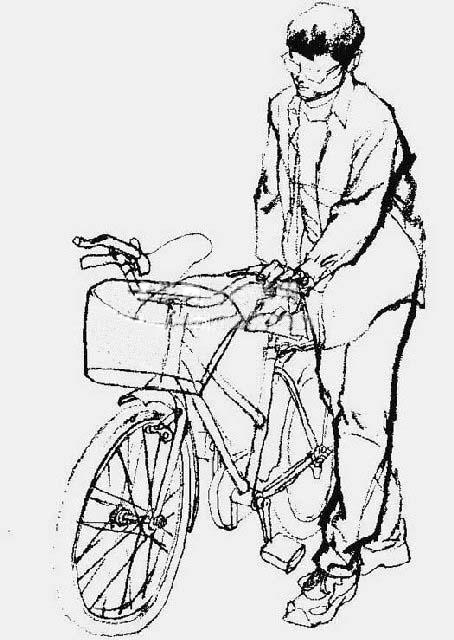 一个推着自行车的人速写范画,有的可以给我吗?
