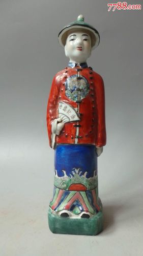 清代福建会馆粉彩官员塑像