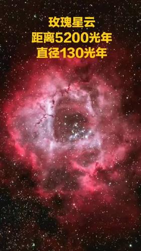 玫瑰星云,距离地球5200光年,直径130光年