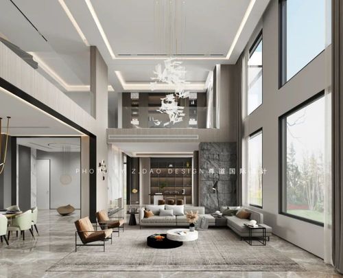 客厅living room ▲效果图 会客厅的挑空也是整个别墅的豪华所在