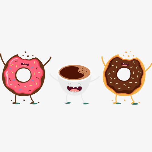 卡通欢呼的下午茶