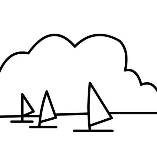 湖上春光风景简笔画