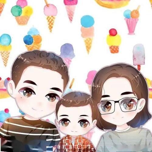 唯美全家福一家三口四口五口微信头像