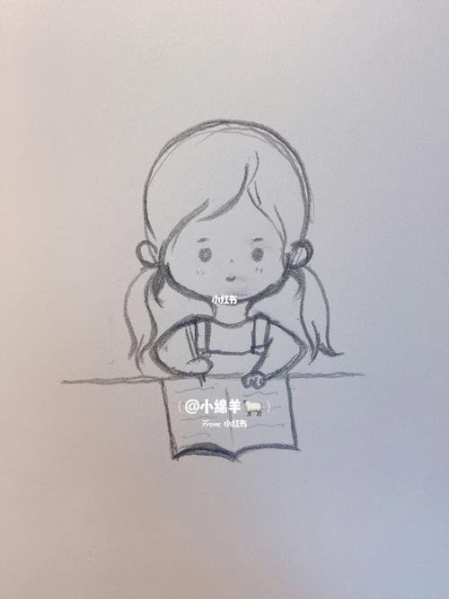 努力学习的小女孩 简笔画_简笔画_学习_教程_简笔画教程_文化_绘画