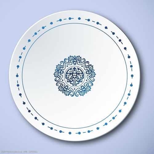 干净中式青花瓷花纹边盘子