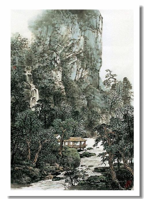 纵横粗犷中国画家周裕国彩墨山水画作品赏析