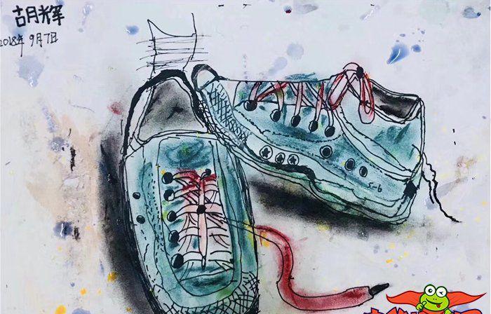 儿童美术作品图片大全,帆布鞋写生_儿童画图片_画画图片大全