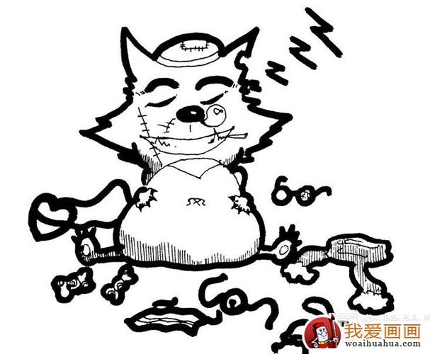 学画画 儿童画教程 简笔画 在《喜洋洋和灰太狼》系列动画片中,灰太狼