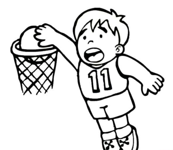 打篮球简笔画