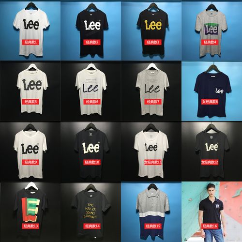 男装半袖体恤lee正品代购经典大字母logo印花纯棉圆领短袖t恤男士商品
