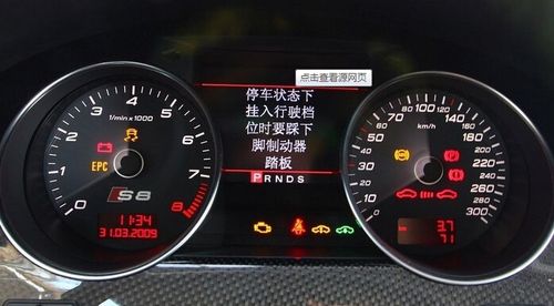 奥迪仪表盘下方的2个小车标志