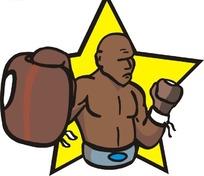 带着拳击手套的人物