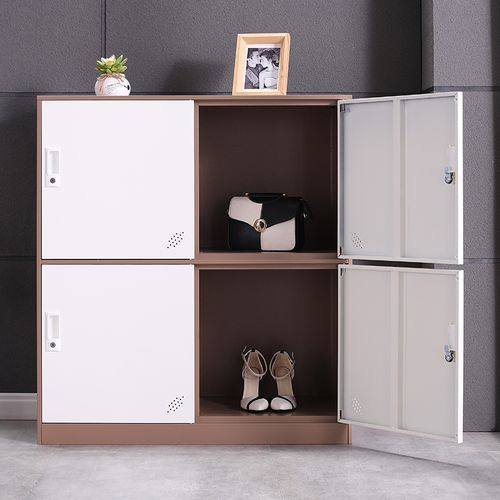 柜员工储物柜矮柜带锁收纳柜学生书包柜存包柜铁皮小柜子可定制视频