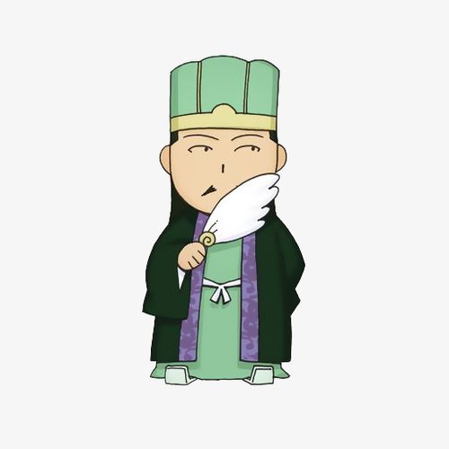 卡通三国人物诸葛亮斜视漫画插画