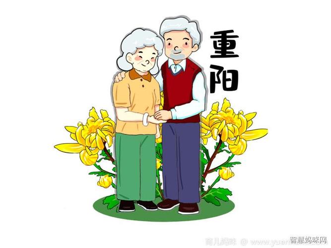 重阳节手抄报素材-爷爷奶奶简笔画