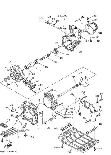 日本雅马哈摩托艇快艇发动机原装配件gx1800-r 传动轴