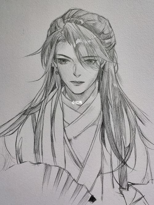 教你画古风男子!#画画教程_古风_绘画教程_绘画_画画