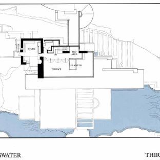 赖特流水别墅平面图赏析