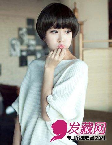 学生妹齐刘海短发 减龄短发发型(3)