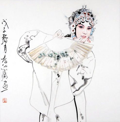 戏曲人物作品---季仁葵的墨彩艺术