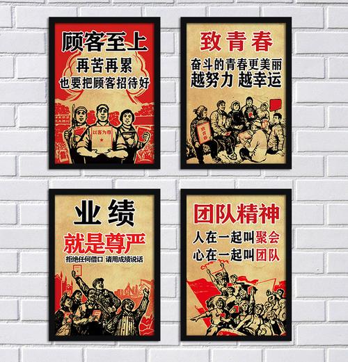 顾客至上/业绩就是尊严 企业文化服装店创意励志海报