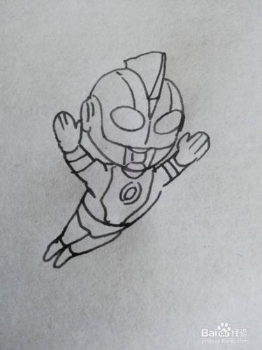 怎么画飞行的卡通奥特曼