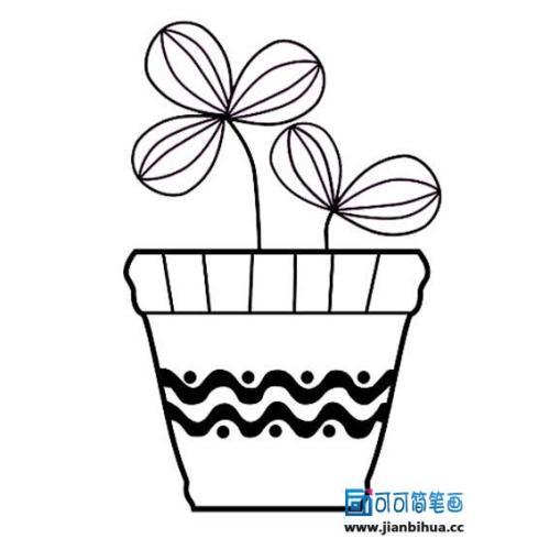 古花盆简笔画