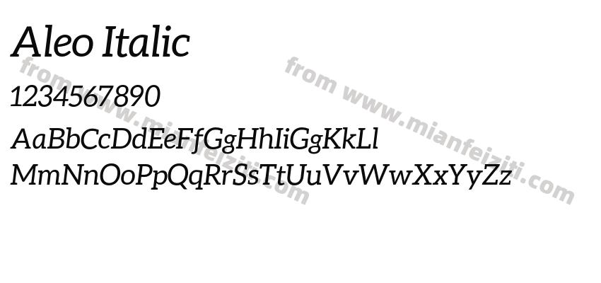 aleo italic字体预览