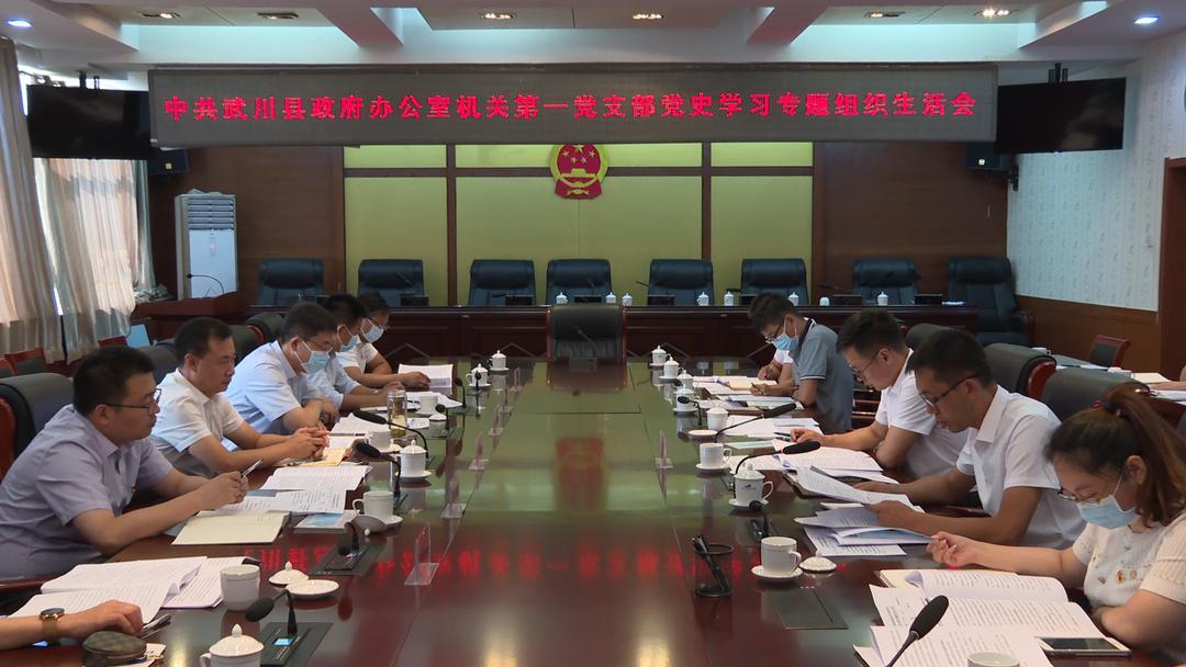 8月10日下午,中共武川县政府办公室机关第一党支部召开党史学习教育