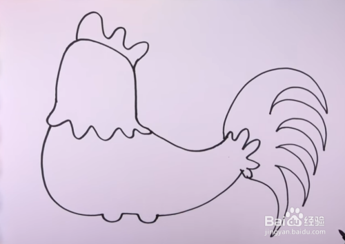 创意简笔画——如何用颜料一笔一笔画大红公鸡?