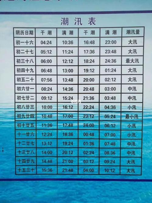 没东西露在岸边沙滩或者礁石区),赶海的时间在潮汐表上干潮时间提前一