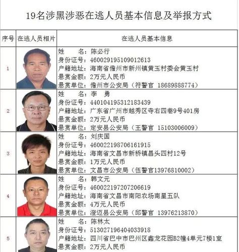 公安部a级通缉令海南籍在逃人员在保亭落网