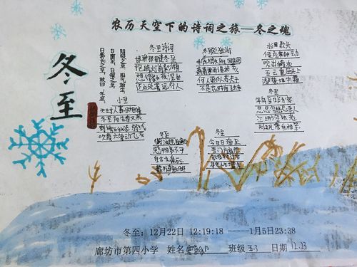 农历天空下的诗词之旅——冬之魂(冬至)五三班