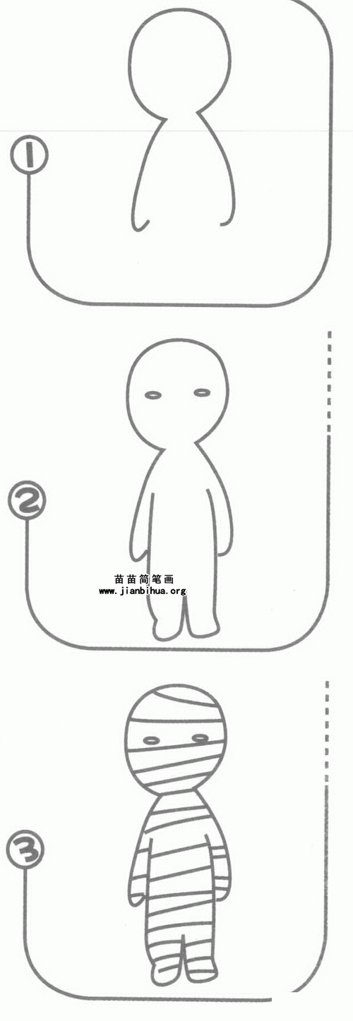 木乃伊简笔画图片,教程