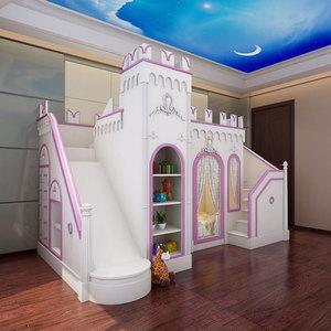 乐居贝贝美式儿童床女孩公主床少女梦幻城堡床定制个性化儿童床