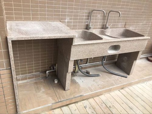 石头洗衣池带搓衣板阳台一体洗衣台大理石洗衣槽家用石材整石水槽 150