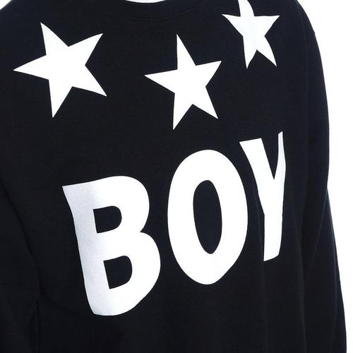 boy london 伦敦男孩 男士黑色烫印星星字母logo卫衣 h5100 blk m码