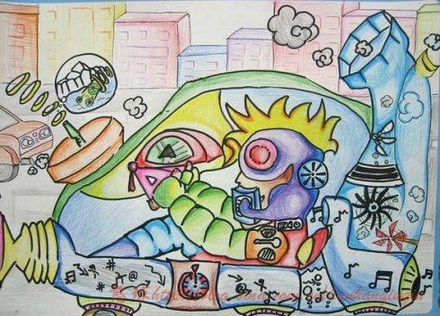 孩子们的环保小画