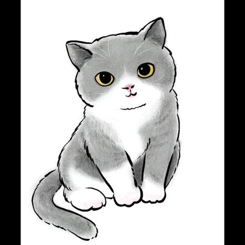 手绘小猫_小猫_手绘_画画_猫_文化_绘画