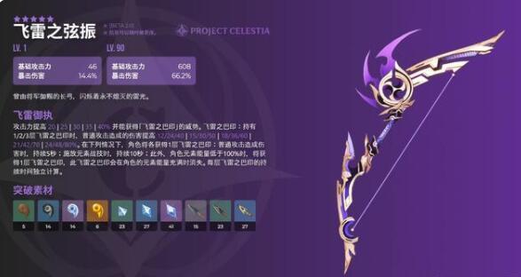 原神飞雷之弦振雷弓满级属性效果一览