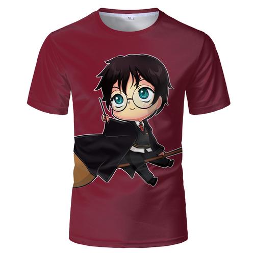 哈利波特短袖飞天扫帚 harry potter3d数码印花t恤 厂家一件代发