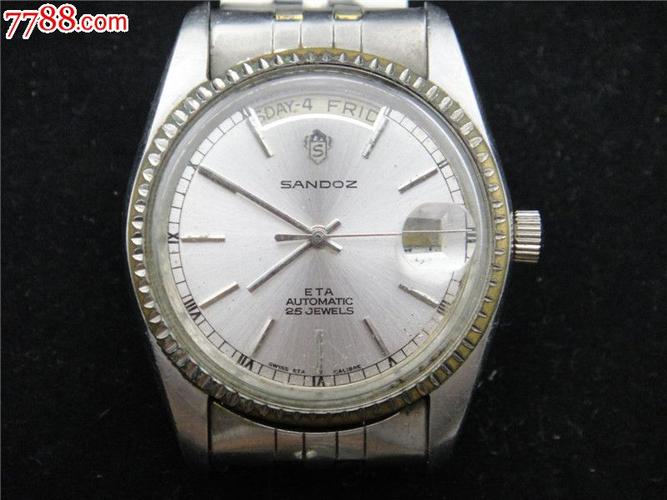 美品瑞士sandoz山度士全自动有天窗黄机芯2834-2_手表