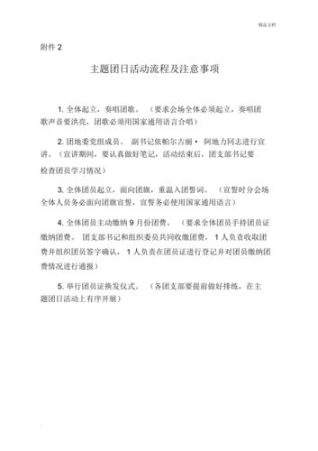 主题团日活动流程及注意事项