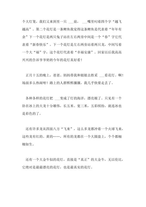 2021年元宵节赏花灯日记500字5篇