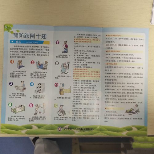 我院给患者发放的预防跌倒宣传手册
